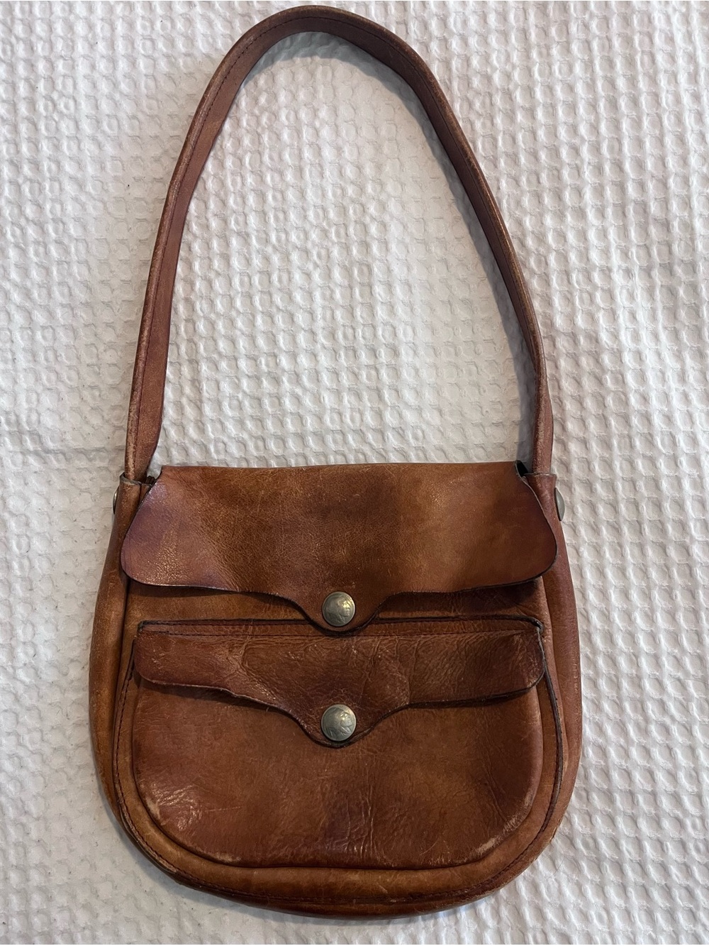 Vintage Tandy Leather Shoulder Bag w/Buffalo Nickel Hardware